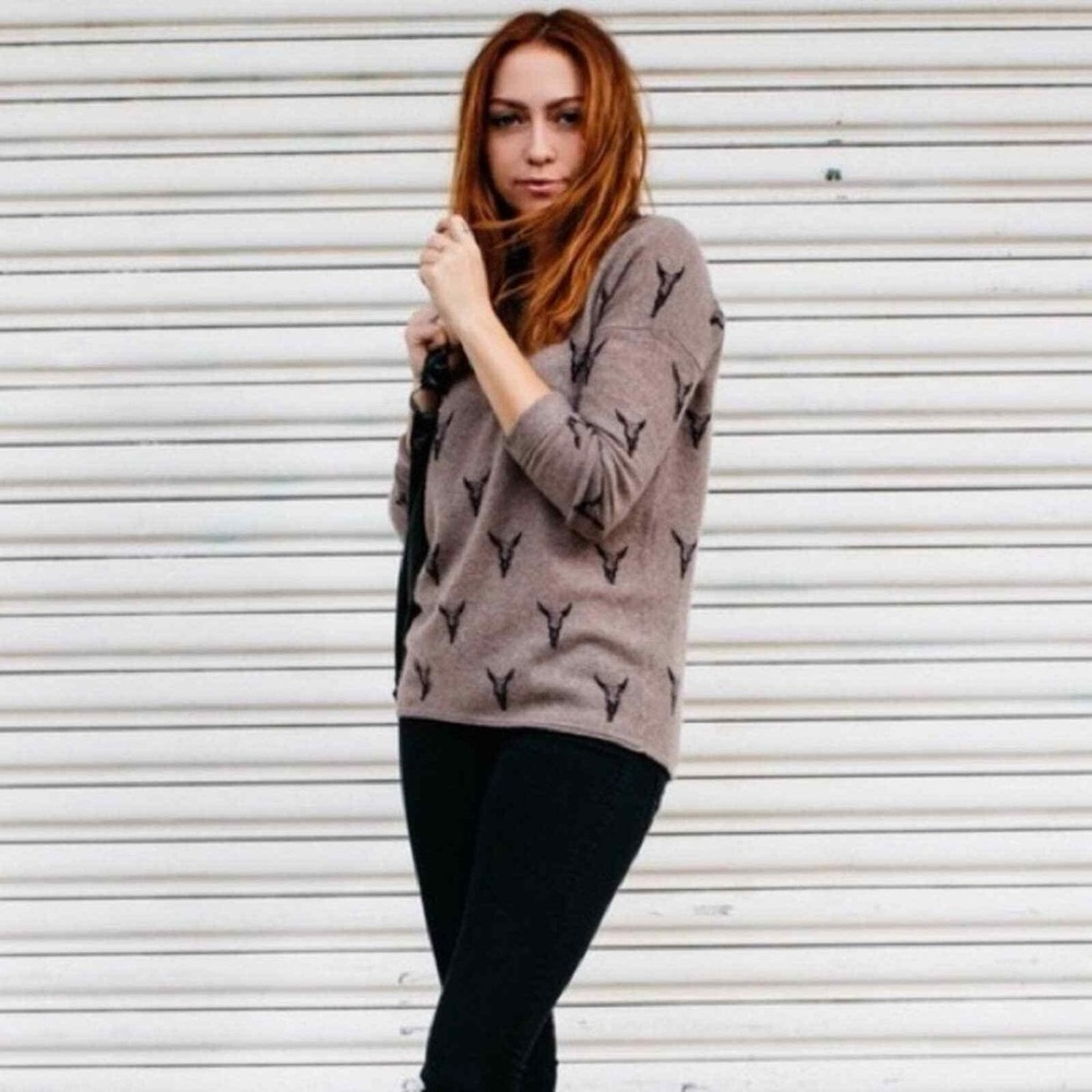 Skull Cashmere 100% Cashmere Dawson Sweater Size Large